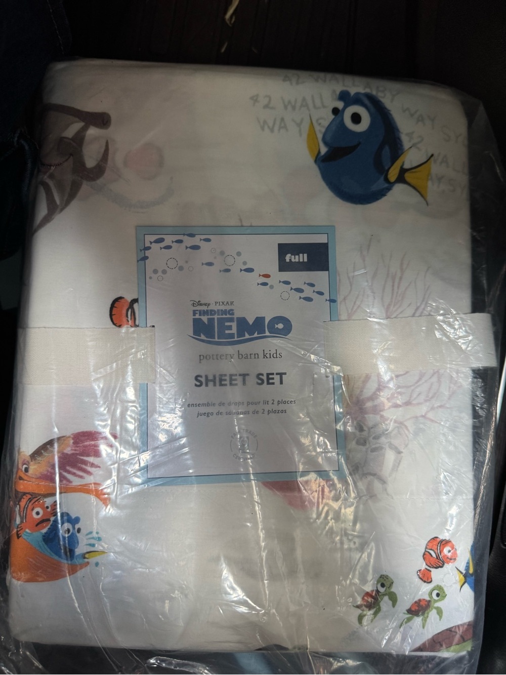 Pottery Barn Kids Finding Nemo Full Sheet Set - White/Blue 100% cotton
